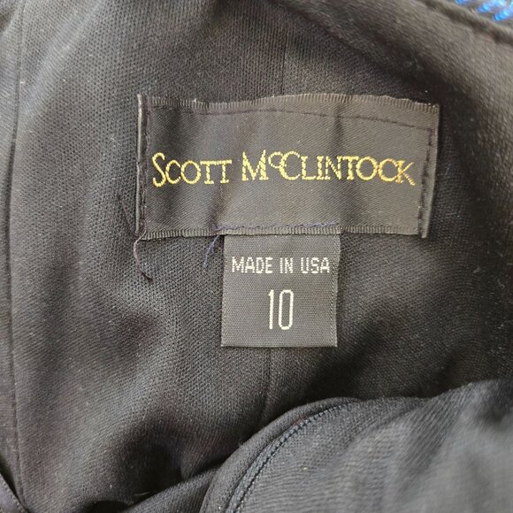 Scott McClintock Metallic Blue Wavy Texture Special Occasion Dress Size 8/10 - Picture 3 of 7